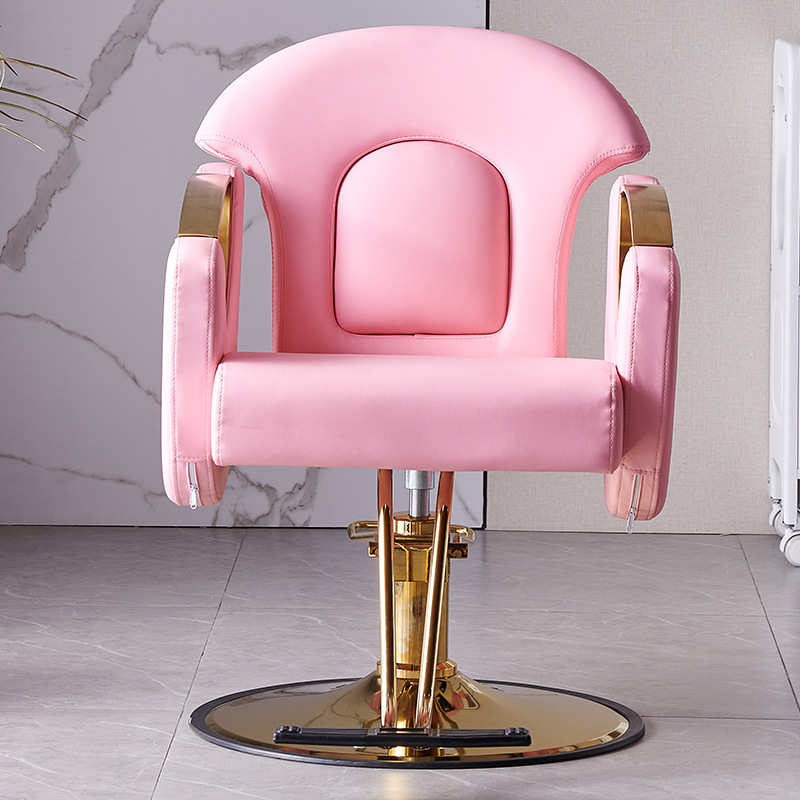 Silla de peluquería silla de peluquería rosa silla de peluquería de lujo ligera silla de peluquería silla de elevación silla de peluquería