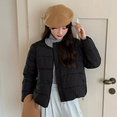 2025外贸韩版棉衣短款棉服女秋冬圆领宽松时尚小香风保暖棉袄外套