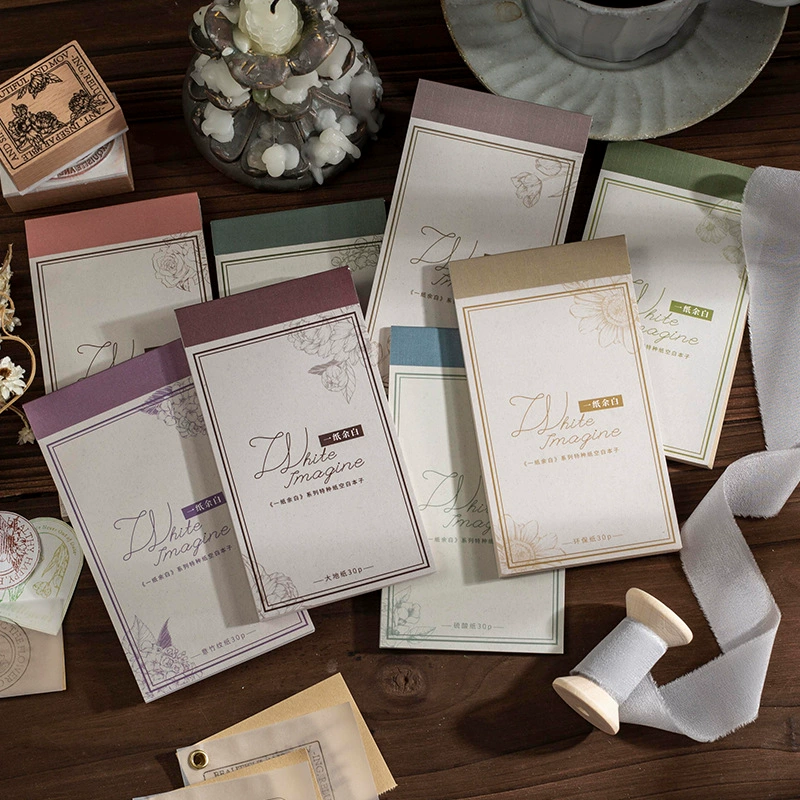 Излишек бумаги Материал белой серии, этот специальный бумажный Бланк может порвать красивый дневной материал, бумажный дневник Украшение 8