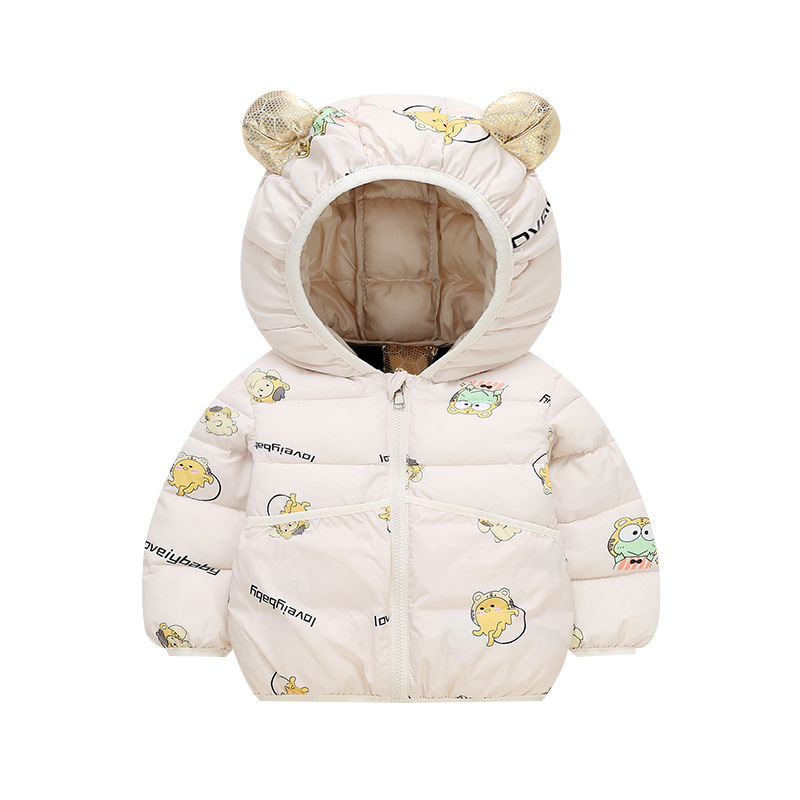 856 tela de flores de oro negro para niños chaqueta de plumón para niños niñas chaqueta de algodón autocalentada de grafeno para niños engrosados