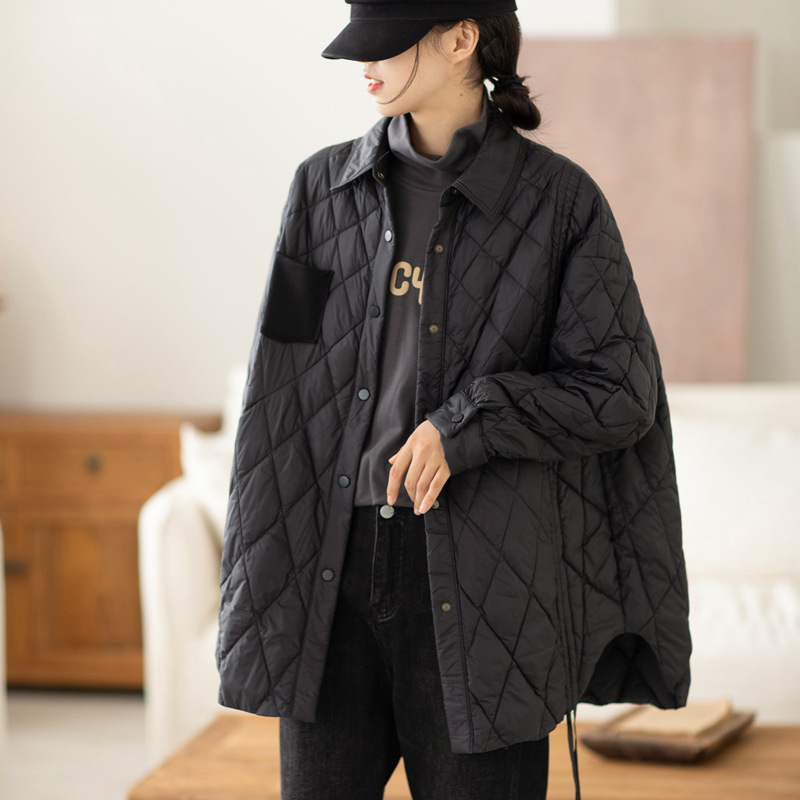 Agujero M 90 terciopelo Otoño e Invierno nueva moda casual solapa color sólido cordón diseño gris pato abajo chaqueta abrigo