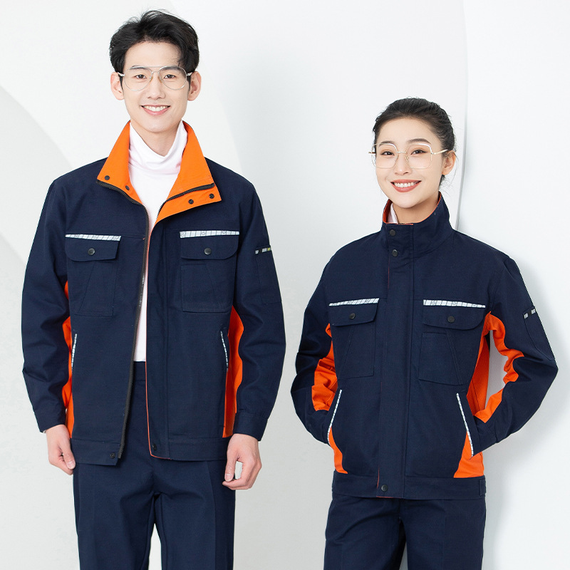 Primavera y otoño conjunto de ropa de trabajo masculina desgaste oficina de reparación de automóviles sitio de construcción de instalación de agua y electricidad trabajadores de seguro laboral personalizados / fabricados