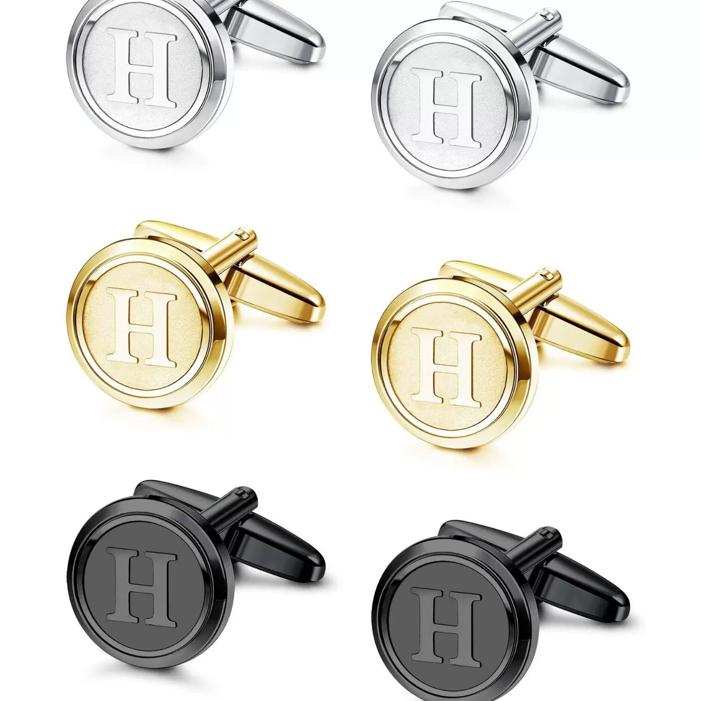 26英文字母袖扣法式袖扣 男士袖扣时尚创意配饰 法式衬衫袖口袖钉