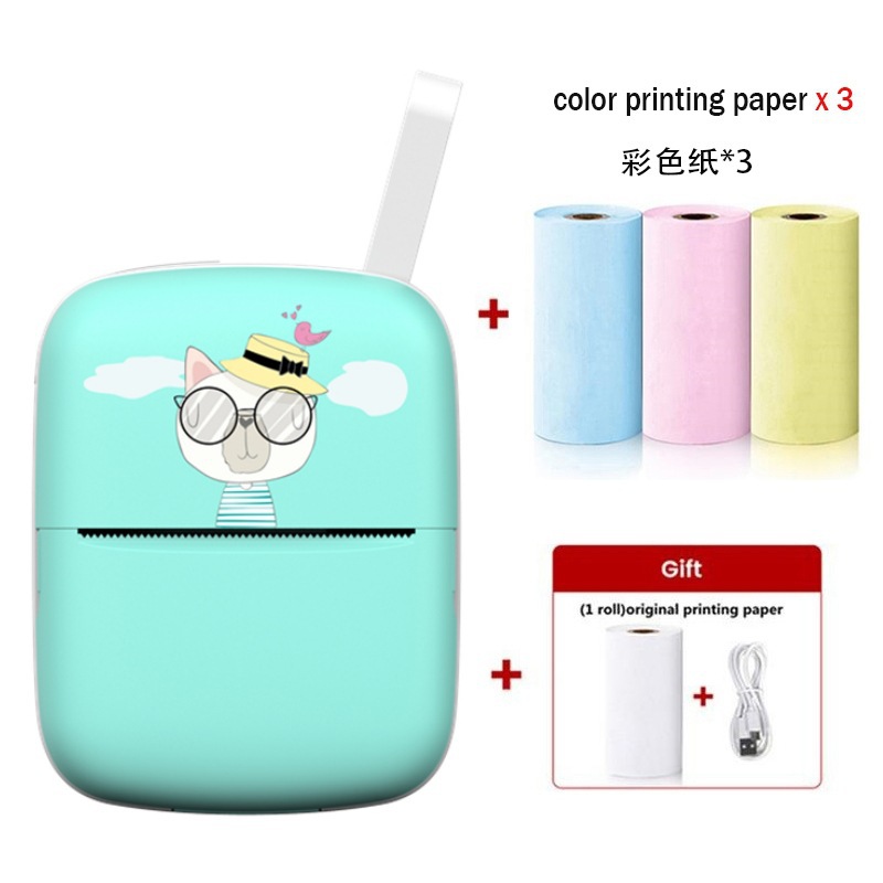 Mini impresora portátil transfronteriza de bolsillo Bluetooth inalámbrica conectable impresora adhesiva sensible al calor doméstica