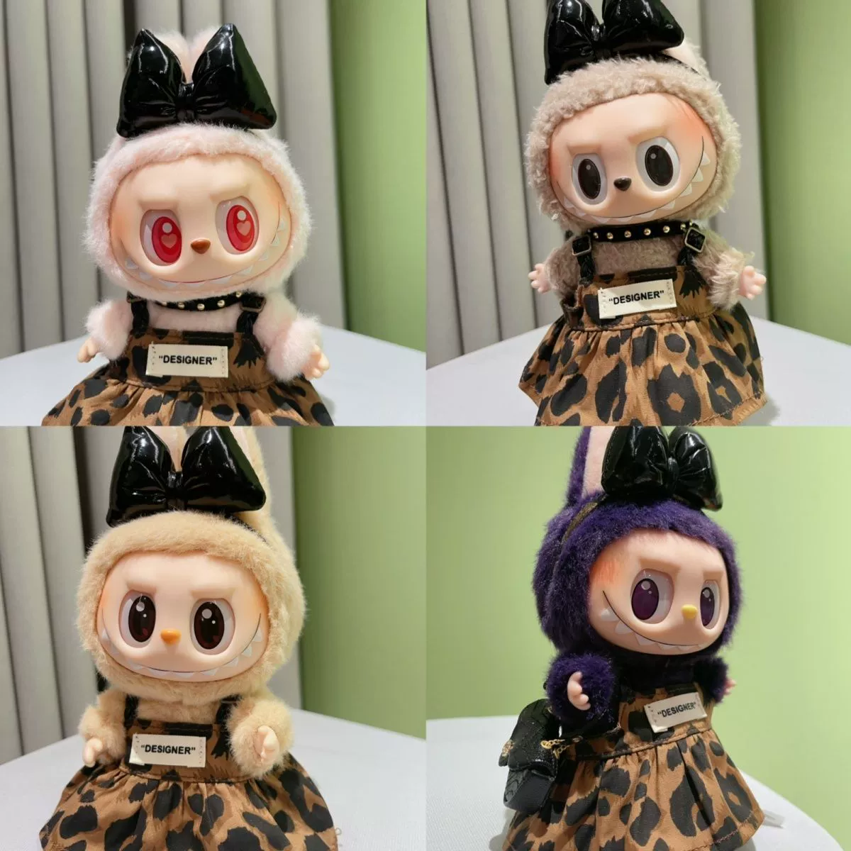 Продаются только виниловые куклы Labubu в слепых коробках, одежда ручной работы, платье-юбка с леопардовым принтом на бретелях.