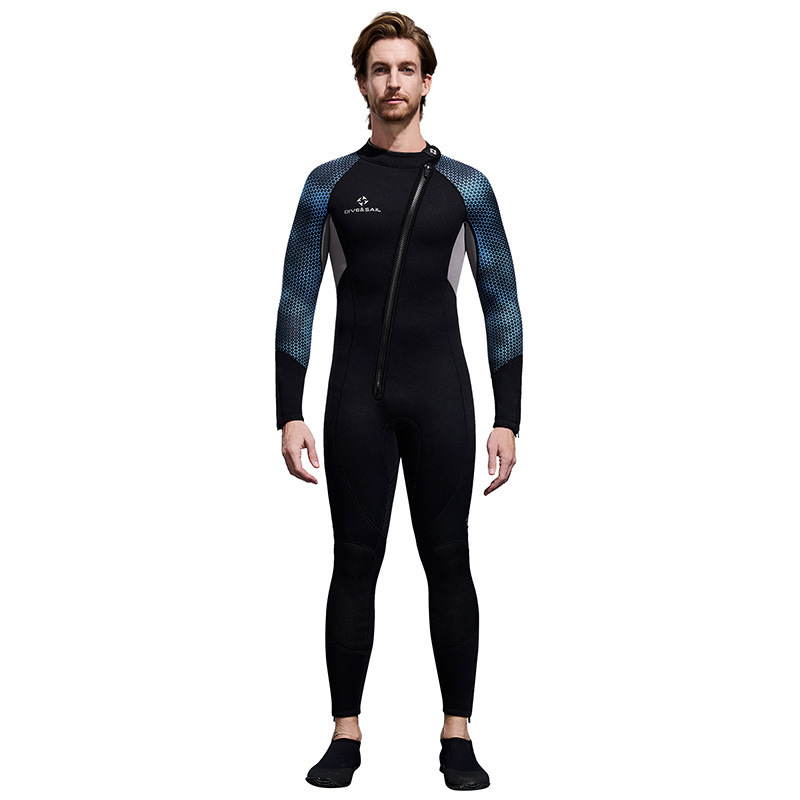 DIVE&SAIL3MM ワンピースダイビングスーツ メンズ 長袖 厚みのあるサーマルウェットスーツ シュノーケリング サーフィン 水泳 ウェットスーツ|undefined