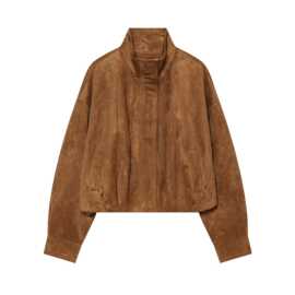 亚马逊批发夏季新款女装百搭立领拉链长袖绒面质感宽松夹克外套