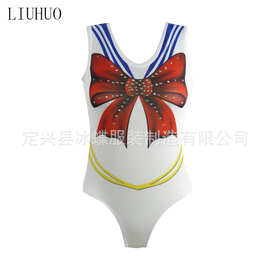 LIUHUO体操服健美操服女表演竞技装儿童白色BD942