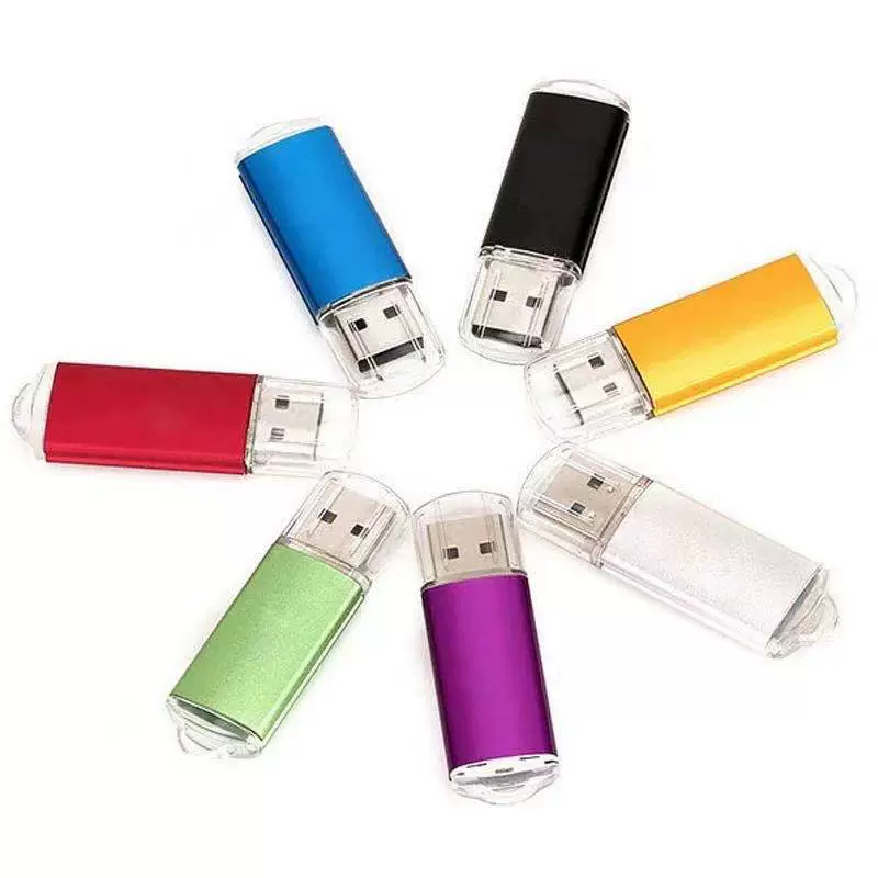 Классический серебристо-голубой USB флеш-накопитель
