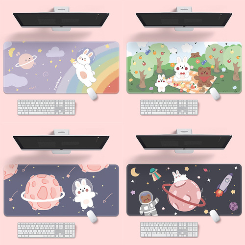 Cute and cute mouse pad, super creative INS trendy large size gaming computer female keyboard office male long desk pad