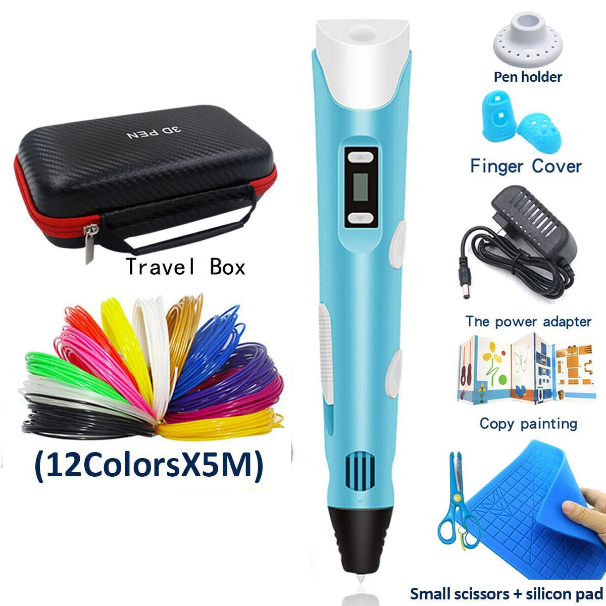 Cross-border 3D Printed Stroke Book Silicone Resistente al quemado Muñeco accesorios periféricos DIY gratuitos Bolsa de almacenamiento Consumibles PLA