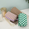 Retro brand knitted capacious cosmetic bag, handheld storage system, South Korea