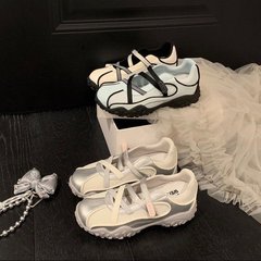 Wen Shu ミントサマー 5.5 身長を伸ばすバレエスタイルサンダル女性の夏通気性メリージェーン厚底カジュアルスポーツシューズ