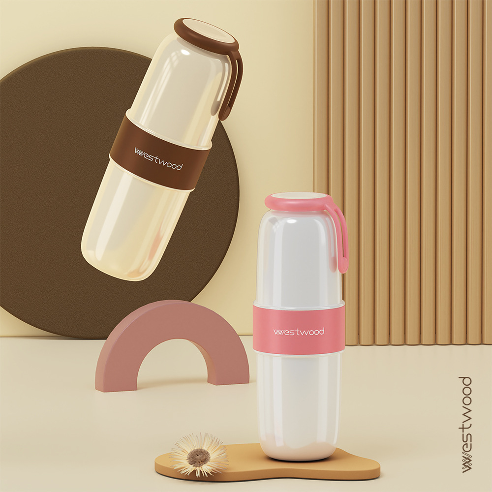 Westwood TC010 Professional Sealed Luxury Travel Toothbrush Cup Set, Portable Toothbrush Cup and Mouthwash Cup