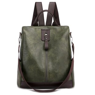 Backpack Women's Multi-purpose Anti-theft Large Backpack Soft Leather Shoulder Korean Style Retro PU Leather Dual-purpose Student Travel Bag