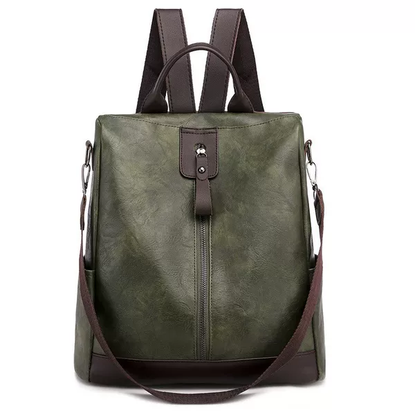 Backpack Women's Multi-purpose Anti-theft Large Backpack Soft Leather Shoulder Korean Style Retro PU Leather Dual-purpose Student Travel Bag