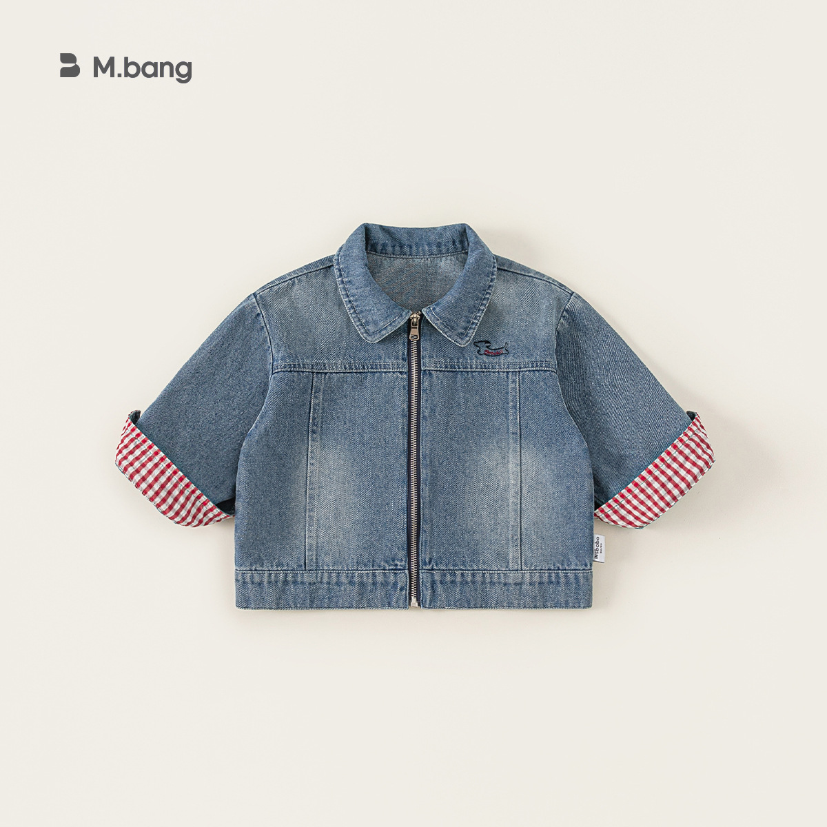 Ropa infantil Bangxuan, chaqueta para niños, camisa con costuras decorativas y cuello vuelto, ropa de mezclilla de manga larga para primavera y otoño, top para niñas