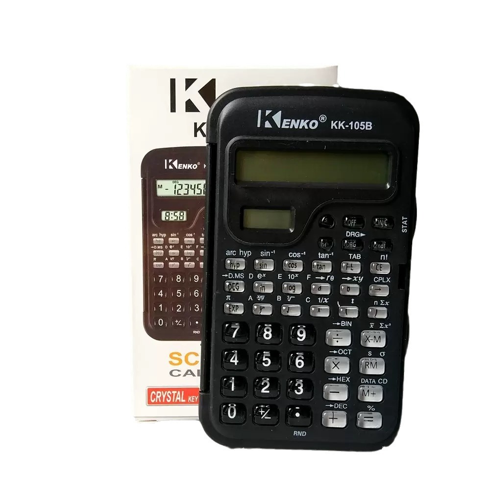 Calculadora multifuncional de funciones científicas para exámenes de estudiantes con computadora de doble pantalla de tiempo