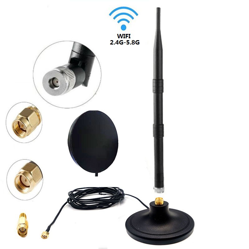 wifi/2.4g/5.8g天线无线路由器9DB胶棒高增益吸盘天线胶天线源头