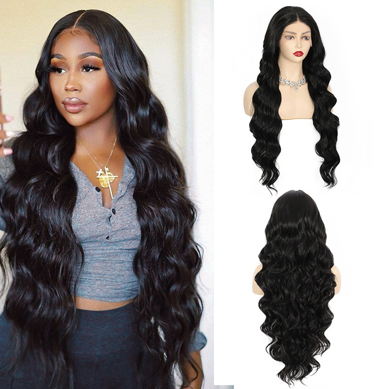 Europe and the United States cross-border foreign trade ladies big wave chemical fiber headgear in Africa long curly hair wig custom processing
