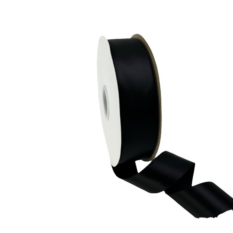 블랙 리본 2CM 롤 DIY 활 액세서리 꽃다발 선물 포장 컬러 폴리 에스테르 리본 4CM 롤 리본