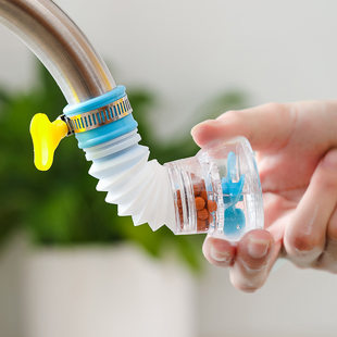 Multi-specification faucet filter kitchen water-saving water purification anti-splash head retractable with medical stone faucet shower