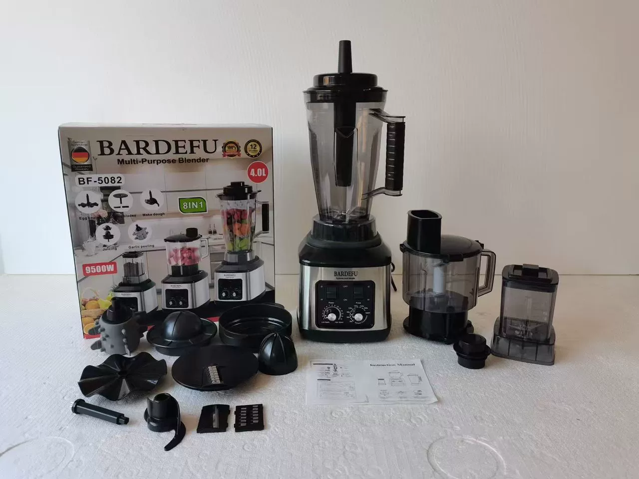 Блендер BARDEFU BF-5042/BF-5082 8-в-1 многофункциональный миксер-соковыжималка, 4.0 л, функции кухонной обработки