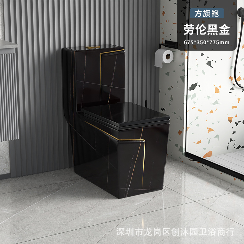 Exportación de comercio exterior Inodoro de color Inodoro de cerámica Fila de piso Fila de asiento de pared Inodoro directo/sifón toilet