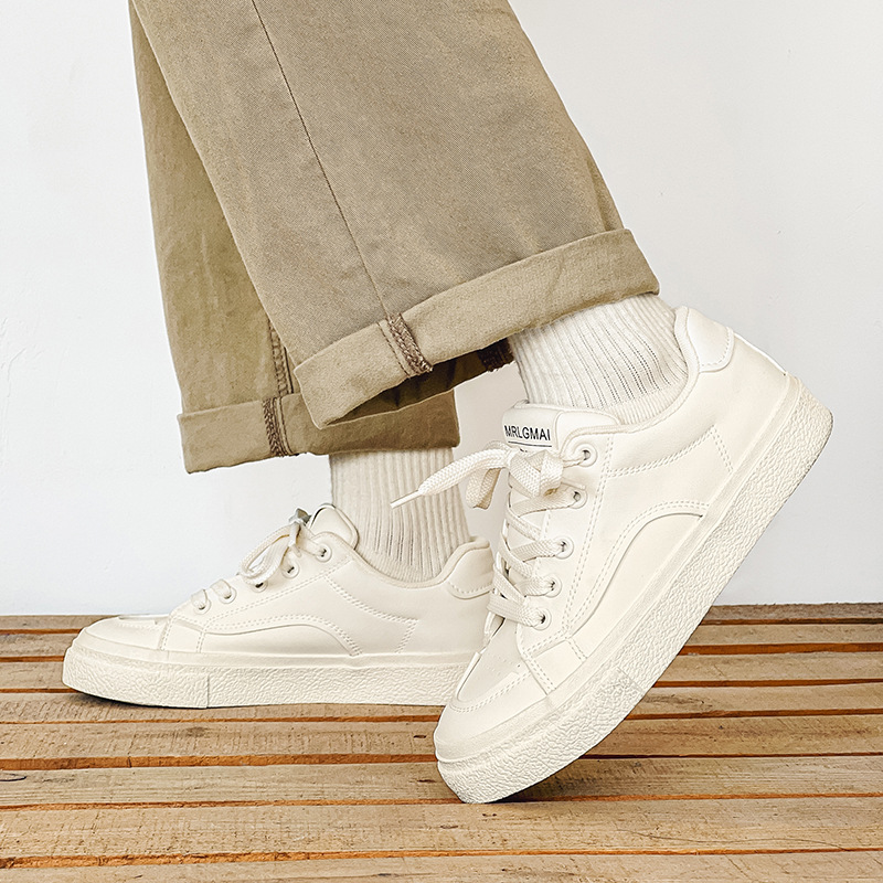 Sapatos masculinos de couro, elegantes e versáteis, casuais, com sola macia e cano baixo_voghion.com