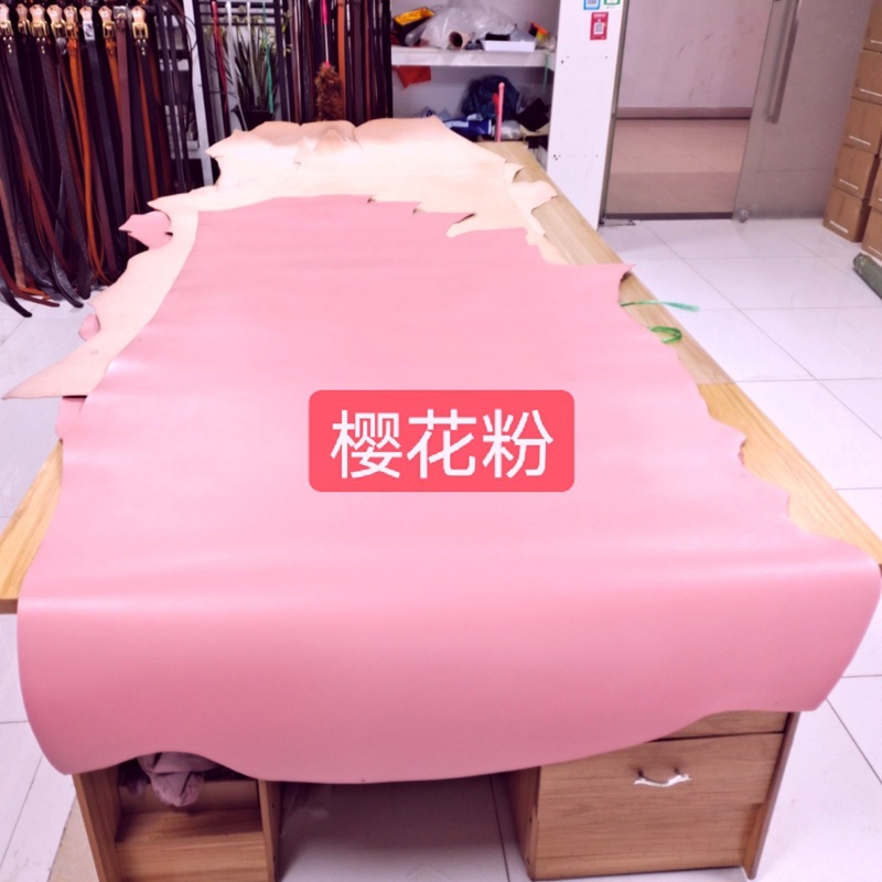 なめし革2.0厚革八色カラーなめし革の頭層牛革黄牛革マカロン皮革|undefined