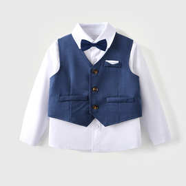 儿童西装马甲男童礼服婚礼花童衣服绅士小童西服外贸童装货源套装