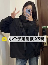 150小个子冲锋衣三合一秋冬户外登山防水防风保暖夹克外套黑色XS