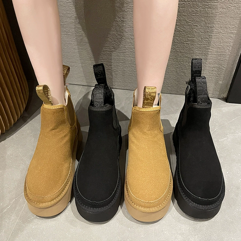 High winter warm boots platform, non-slip keep warm shoes, plus size