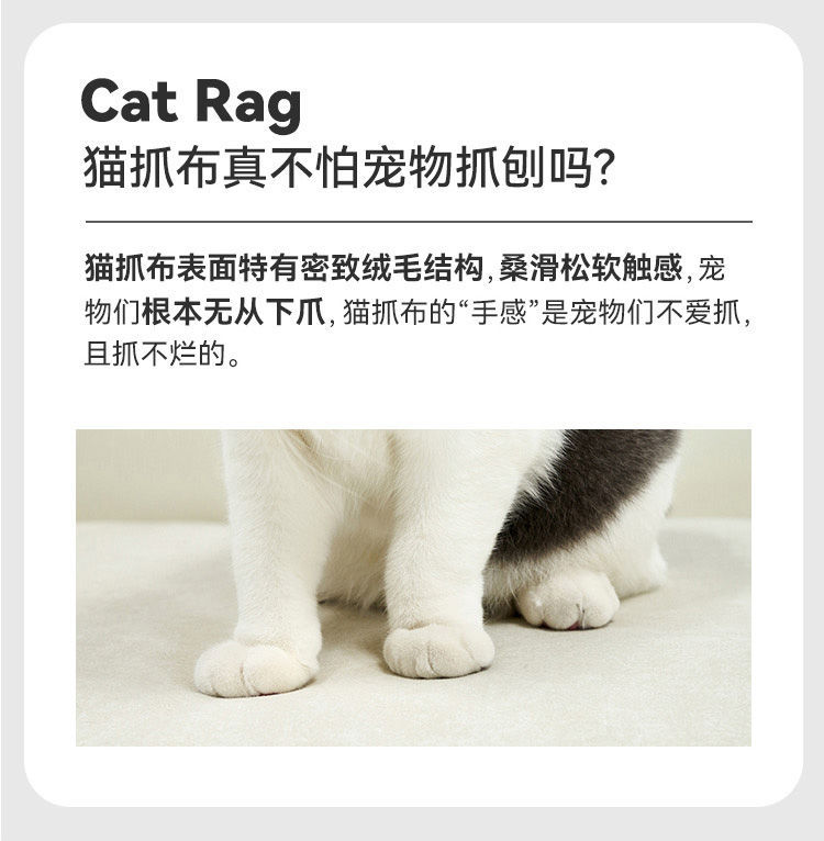 Sailboat Dual-Purpose Cat Scratching Cloth Sofa Bed Extra Large Sitting Depth Cream Style Living Room Adjustable Backrest Straight Row Fabric Sofa