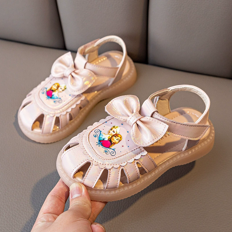 Children's summer footwear for princess, sandals, genuine leather, 2023 collection, soft sole