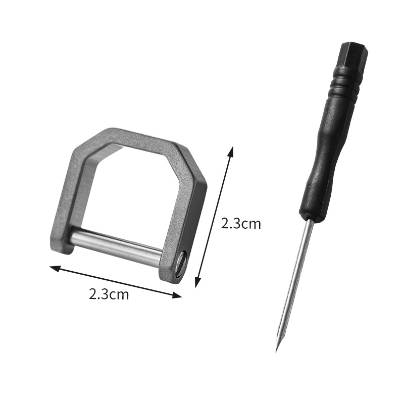 Mini hebilla de herradura de aleación de titanio con destornillador llavero de coche al aire libre al por mayor hebilla en forma de D portátil multifunción
