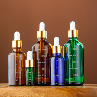 Brown dark-proof essence oil bottle rubber head dropper essence bottle cosmetics bottled brown glass bottle in stock supply