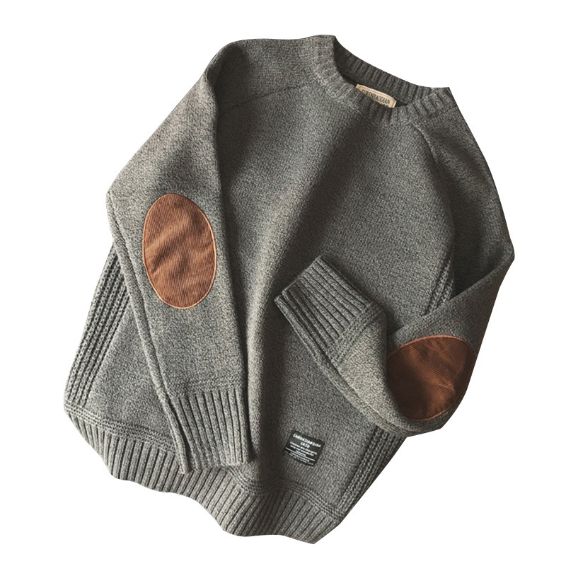 Otoño e invierno suéter de cuello redondo hombres sueltos estilo coreano moda gordo más tamaño suéter estilo japonés pareja abrigo suéter