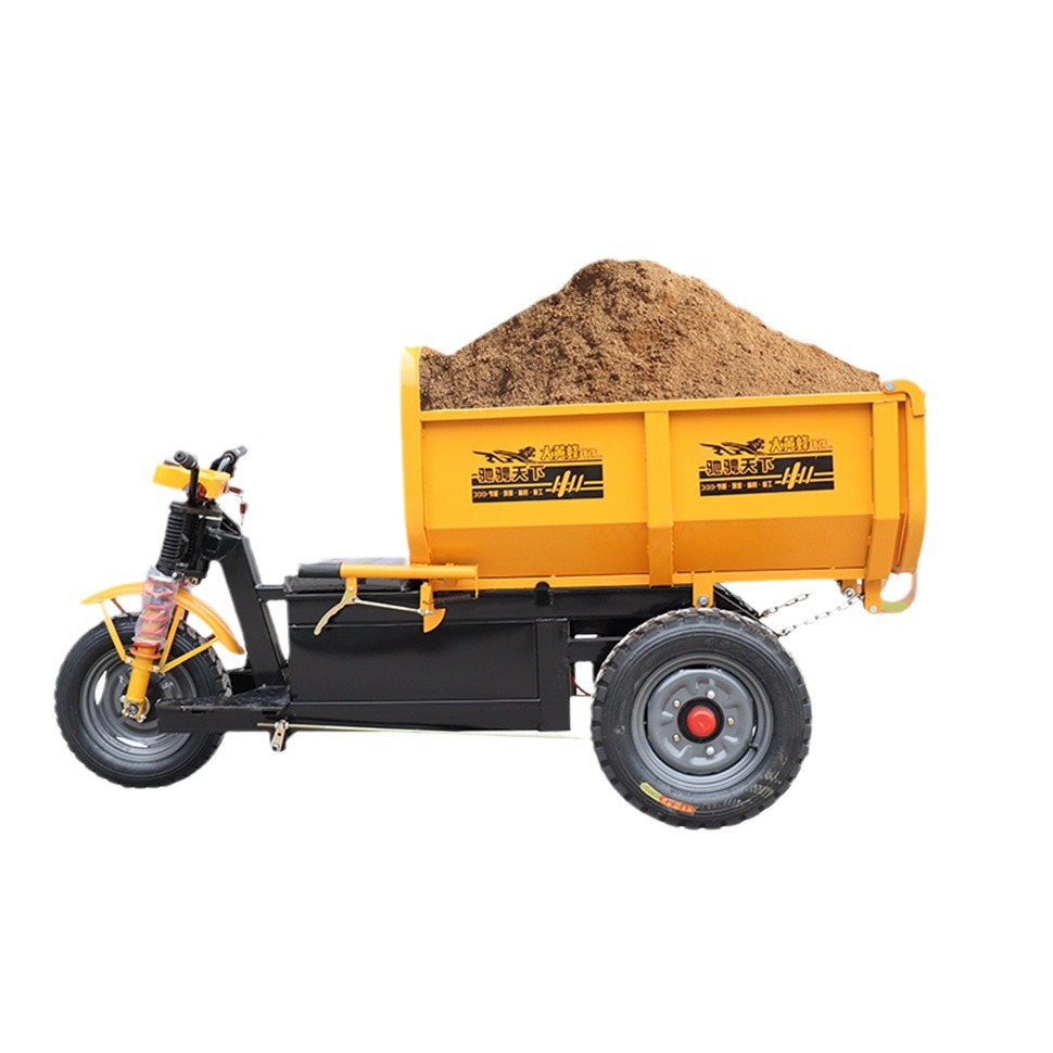 Triciclo de ingeniería eléctrica de tres puertas para caballos de caballería de energía seca y eléctrica para el transporte de materiales pesados en el sitio de construcción