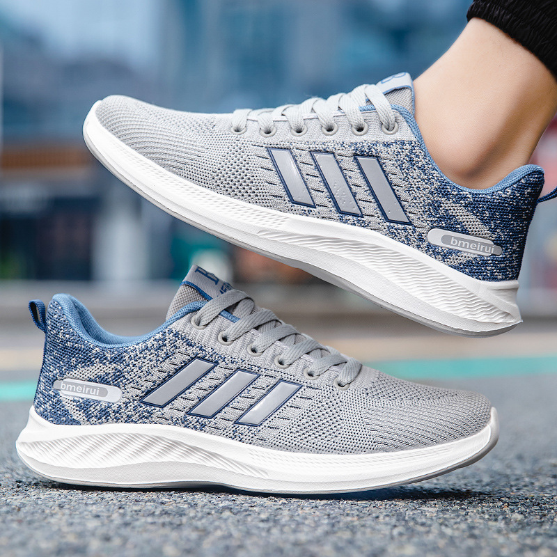 2025 Spring and Summer New Style Fly Woven Mesh Colorful Eva Same Style Couple Fashion Trendy Breathable Sports Casual Shoes for Men