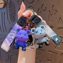 创意变色熊钥匙扣挂件可爱卡通情侣汽车钥匙链包包挂饰小礼品批发