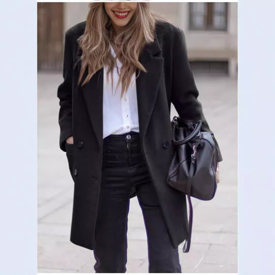 Women's Clothing autumn and winter medium and long large size woolen coat woolen coat _voghion.com