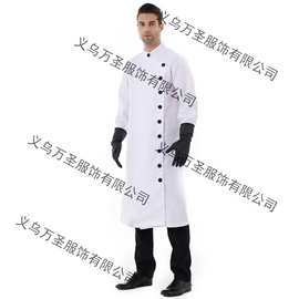万圣节服装大人演出服男成人厨师服装多扣子服装