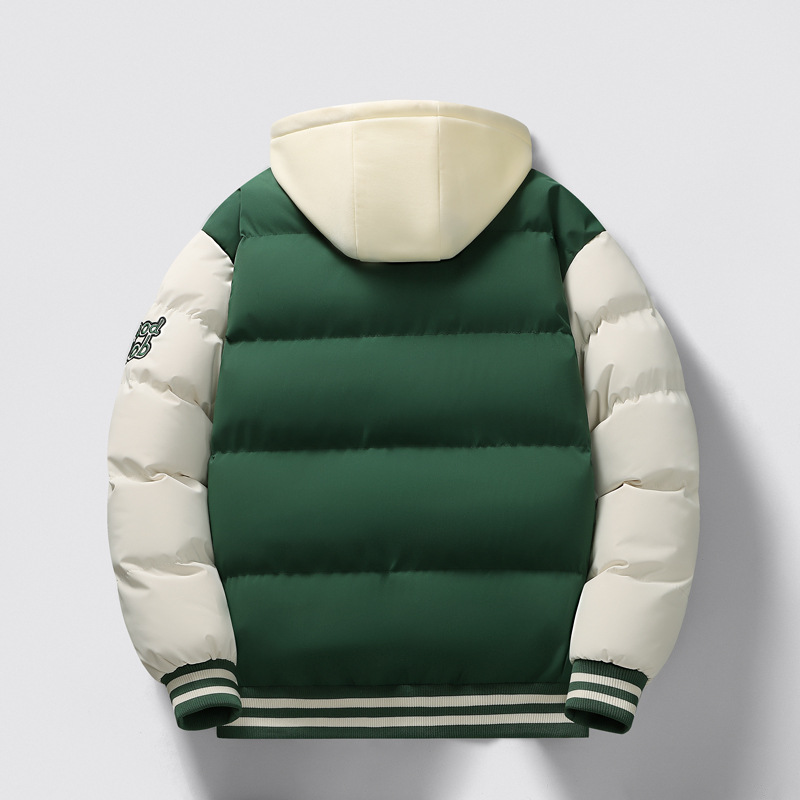 Slim-Fit-Baseballjacke für Herren – Baumwollmantel im koreanischen Stil mit Kapuze und Farbblockierung (L-4XL, Winterwärme für den Stadtverkehr)_voghion.com