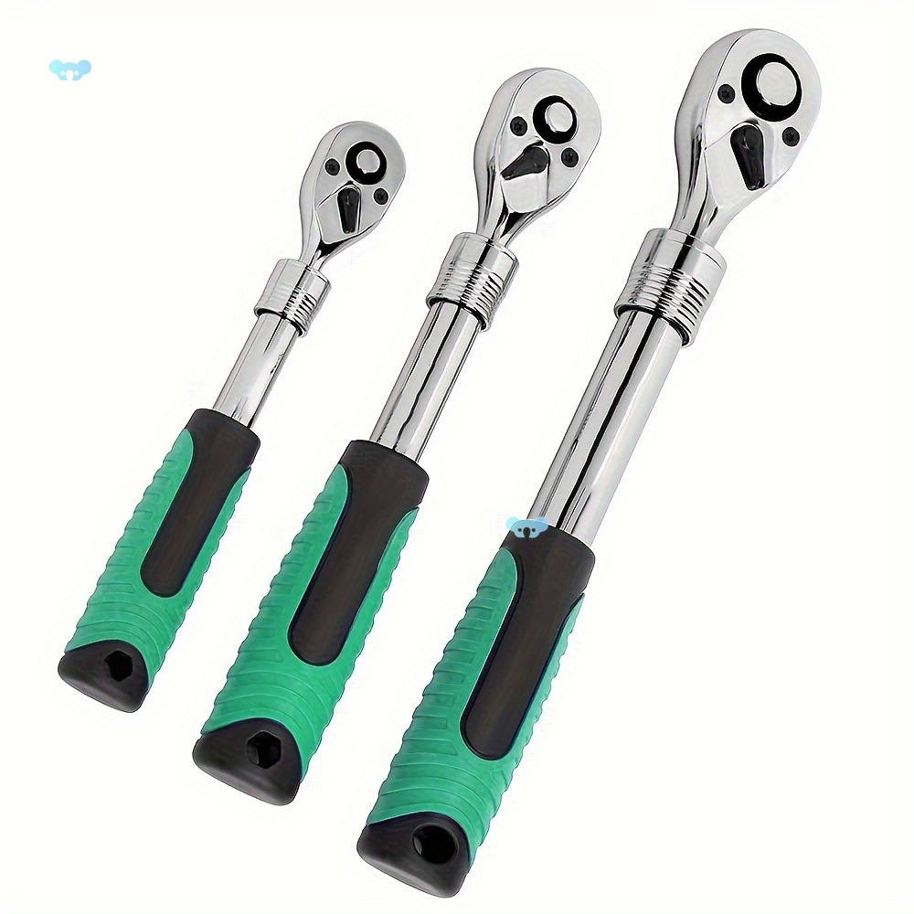 3pcs Extendable Ratchet Wrench Set Reversible 72 Tooth跨境