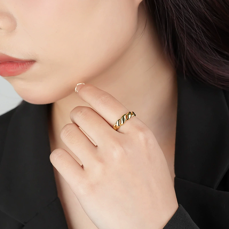 远梵 Retro ring with pigtail, silver 925 sample, European style