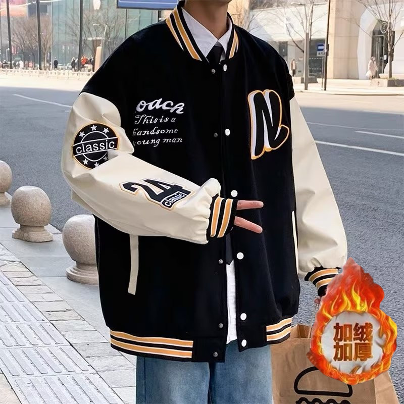 Men's Spring and Autumn Baseball Jacket, INS Style, New Fashionable Loose Fit, Versatile Youth Jacket