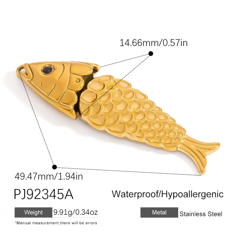 クロスボーダーステンレス鋼 DIY ジュエリーアクセサリー小魚愛ペンダントシングルペンダントオーシャンドリップオイル非退色ジュエリー|undefined