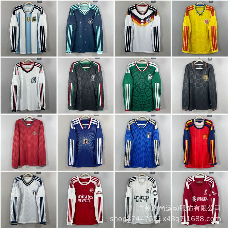 2627 Usa, Canada, Mexico, Argentina, Spain, Mexico, Germany Thai Version Fan Long-Sleeved Football Jersey Shirt 2627 Usa, Canada, Mexico, Argentina, Spain, Mexico, Germany Thai Version Fan Long-Sleeved Football Jersey Shirt