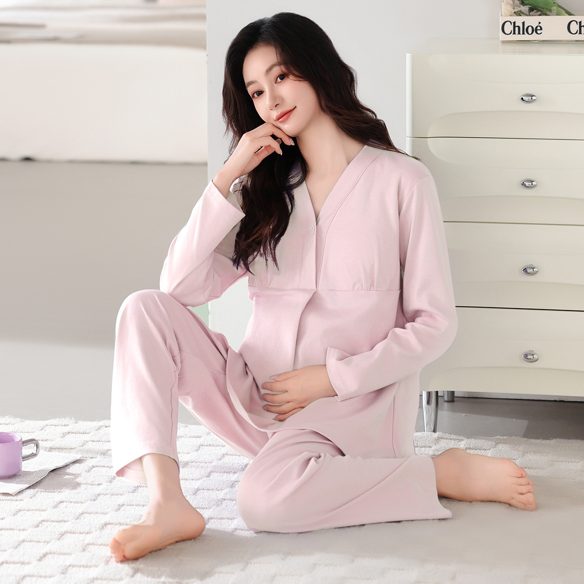 [사계절 업그레이드된 고품질, 더욱 부드러운 면 95%] 핑크
